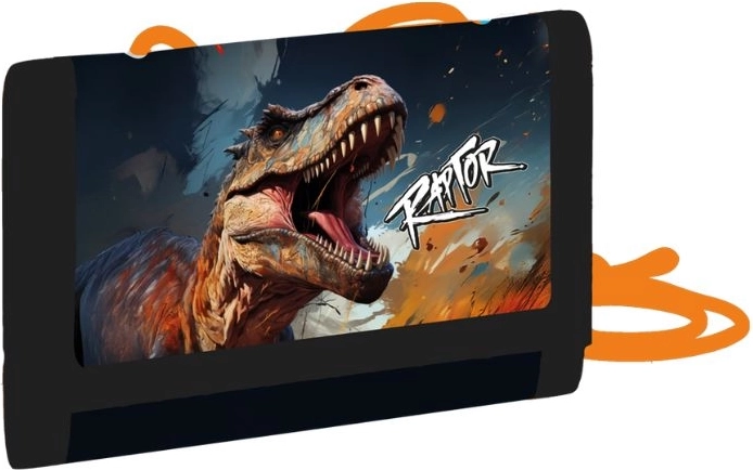 Dječji tekstilni novčanik Dino s vrpcom i čičak-zatvaračem