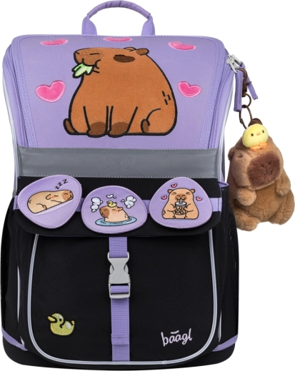 Školska aktovka Baagl Zippy s motivom kapibare