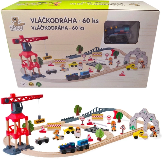 Babu drvena željeznička pruga s dizalicom