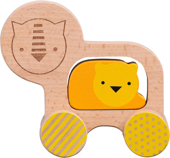 Drveni lav na kotačićima od Petit Collage