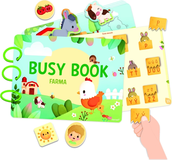 Janod Farma Busy Book interaktivna knjiga s aktivnostima i abecedom