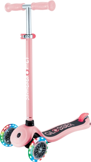 Globber dječji romobil na tri kotača Primo Lights V2 Pastel Pink sa svjetlećim kotačima