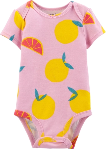Carter's body za dojenčad s kratkim rukavima Purple Lemon za djevojčice, veličina 56