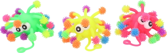 Šarena skakajuća lopta s očima 11 cm