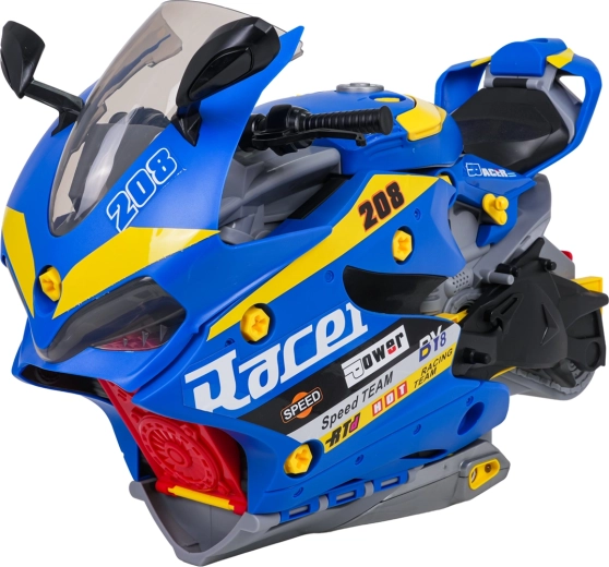 Children's Motorcycle with Fold-Out Parking Garage and Smoke Effect