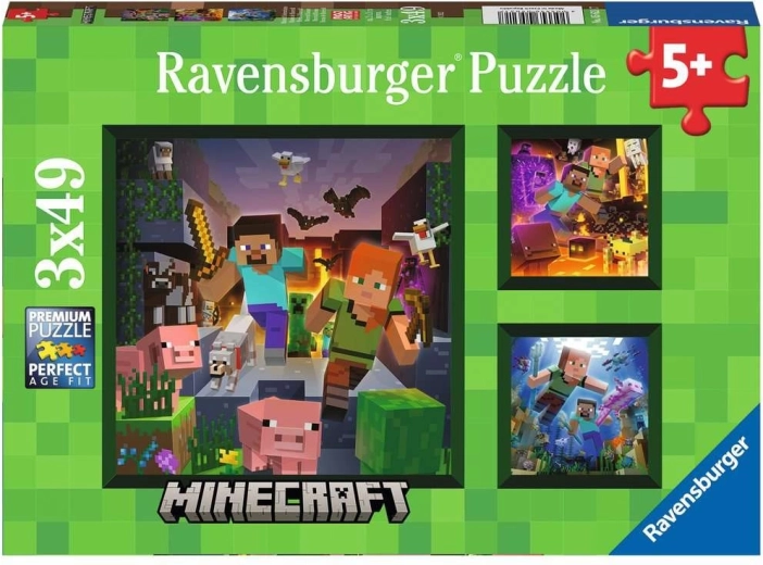 Puzzle Ravensburger Minecraft Biomi 3x49 kom