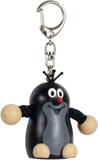 Drveni privjesak za ključeve Krtko s karabinom 9 cm