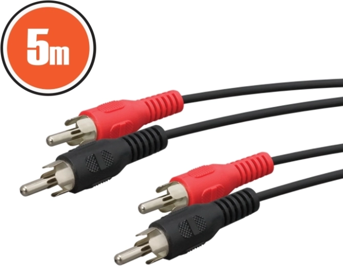 RCA audio cable 5 m red and black