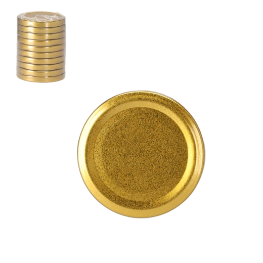 Set zlatnih poklopaca 66 mm za staklenke za zimnicu, 10 kom