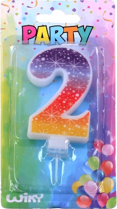 Rođendanska svijeća broj 2 s zvjezdicama