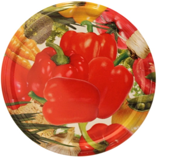 Metalni poklopac za konzerviranje 82 mm s motivom paprike, 6z