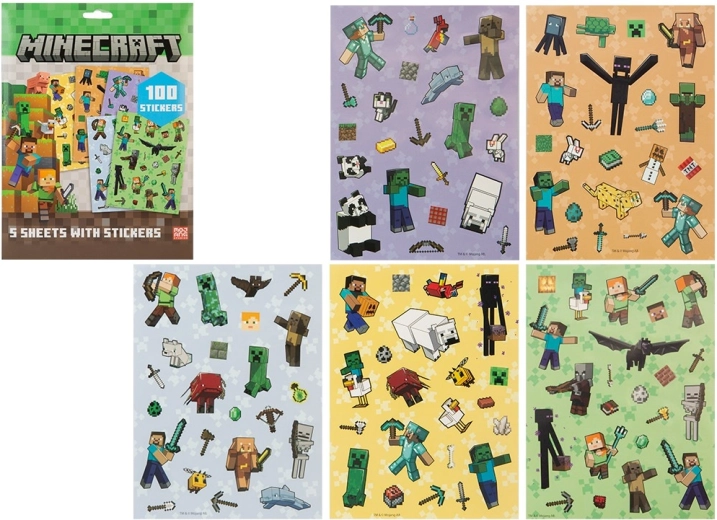 Minecraft set naljepnica 100 kom - 1 kom