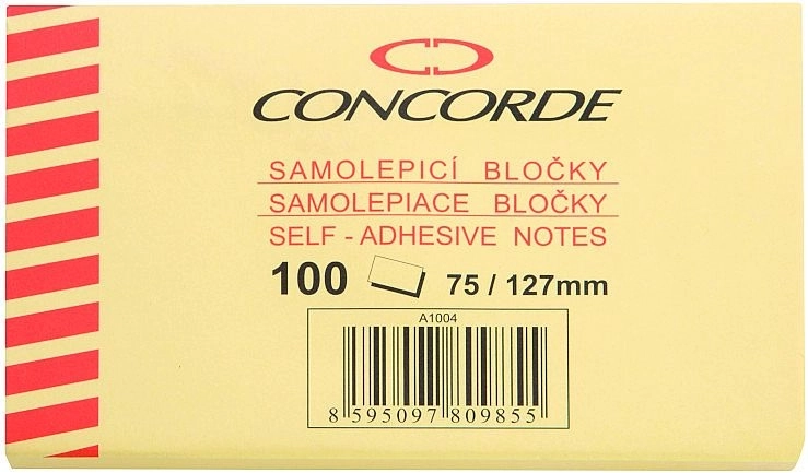 Samoljepljivi blok žuti 75 × 127 mm, 100 listova