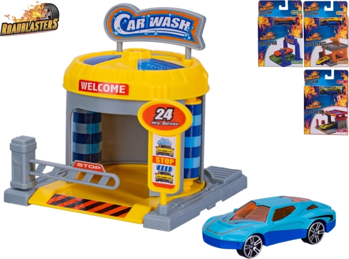 Roadblasters automehaničarska radionica s autom – igraći set za djecu 1:64