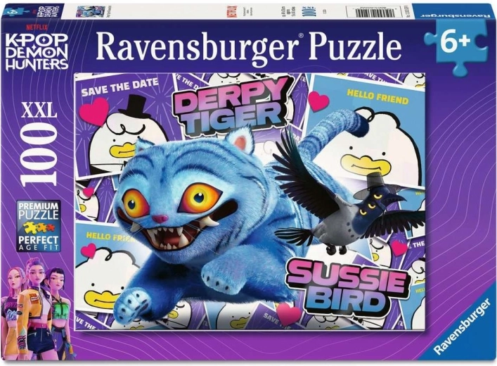 Ravensburger slagalica K-pop: Ludi tigar i ptičica Sussie XXL 100 dijelova