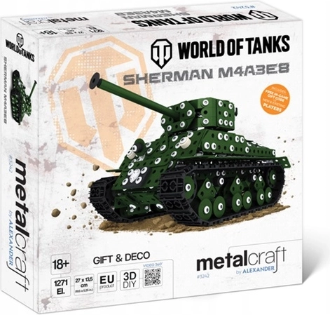 Metalni model tenka Sherman M4A3E8 Metalcraft World of Tanks