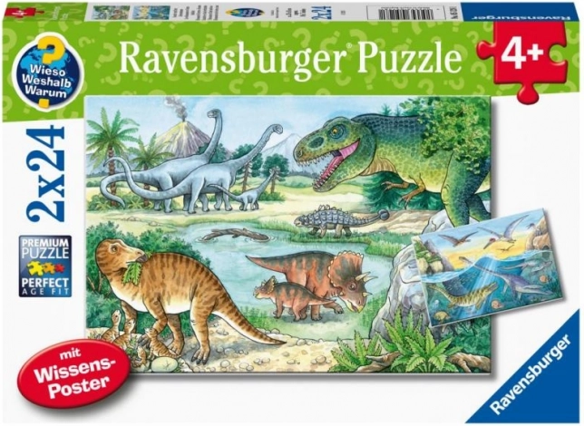 Puzzle Svijet dinosaura 2x24 dijelova od Ravensburgera