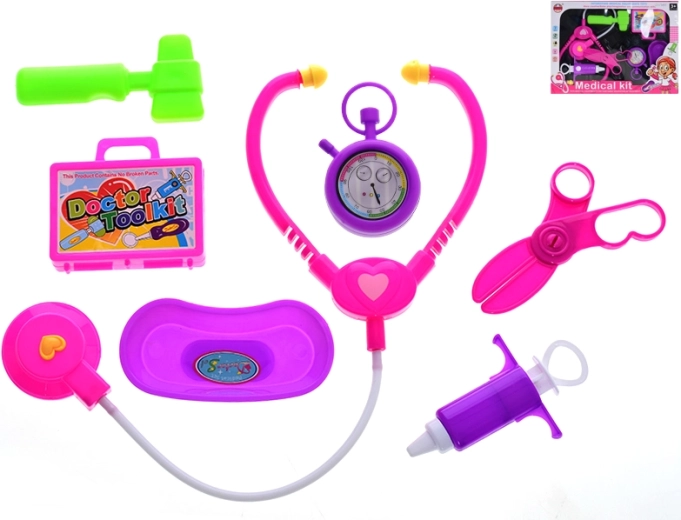 Doktorski komplet za djecu, 7 dijelova u plavoj futroli