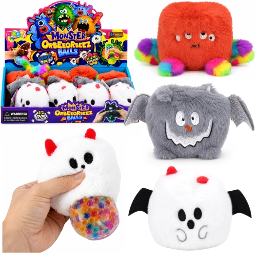 Plush anti-stress squishy toy cube with glitter 8 cm - 1 piece