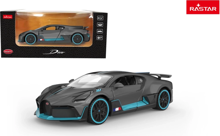 Metalni autić Bugatti Divo 1:32 sivi Rastar