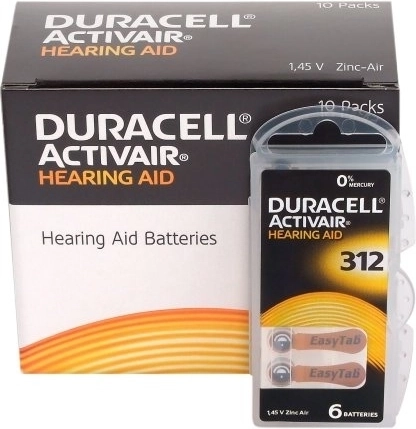 Duracell Activair baterije za slušna pomagala 312, 6 kom