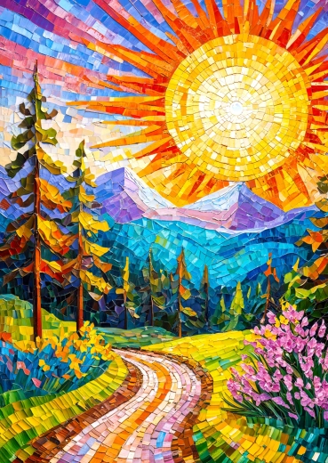 Enjoy puzzle Mozaični izlazak sunca 1000 dijelova