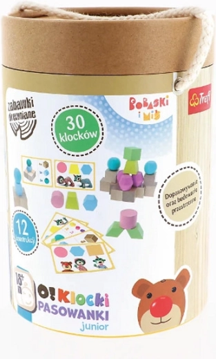 Wooden Junior Insertion Blocks Bobaski i Miś