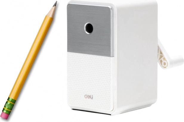 Ručni rezač s posudom i regulacijom oštrice bijele boje