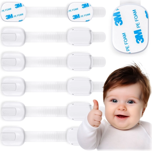 Dječje sigurnosne brave za ormariće RICOKIDS, 6 kom, bijele