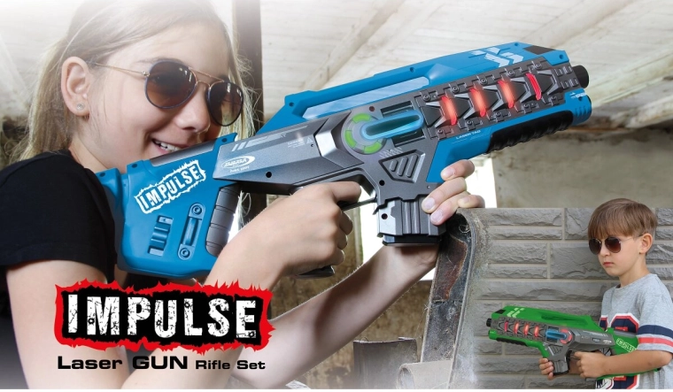 Impulse laser gun set (blue/green)
