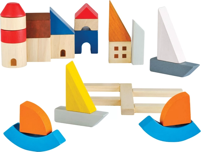 PlanToys wooden sea building set (27 pieces)