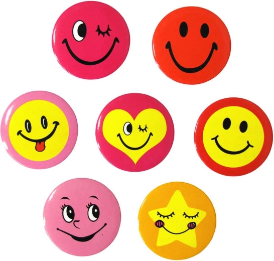 Large smiley badge 4.5 cm - 1 piece