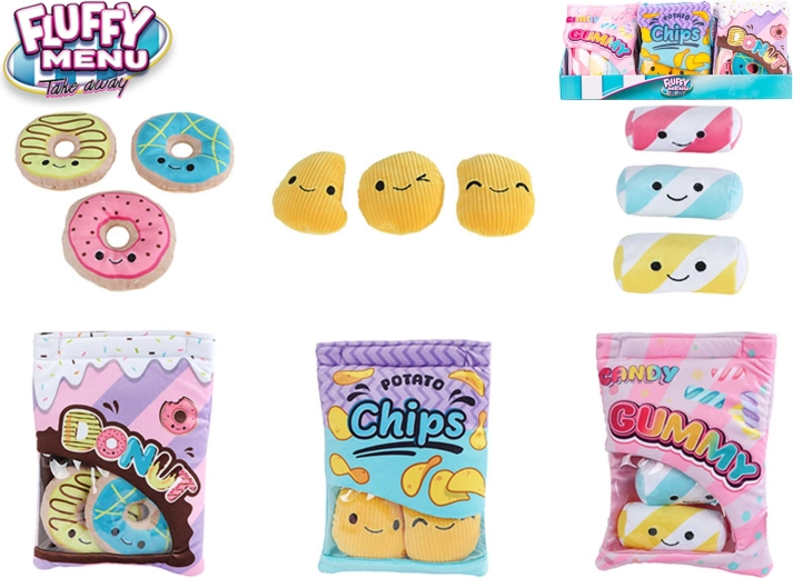 Fluffy Menu plišasta vrećica s užinom 21 cm