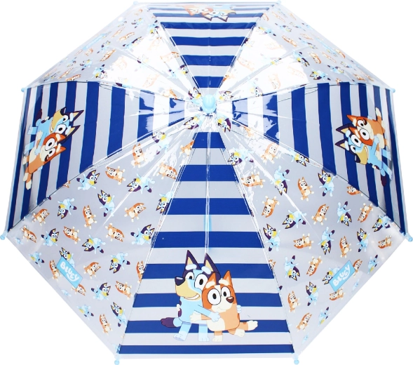 Prozirni dječji kišobran Bluey Rainy Days svijetloplavi