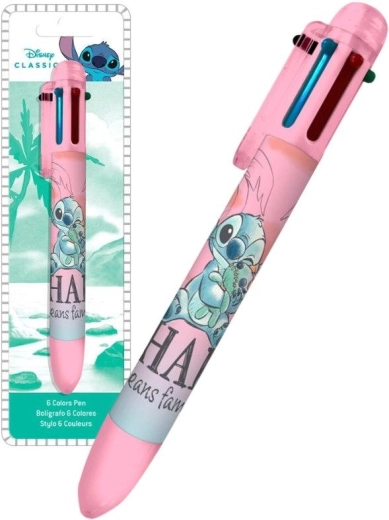 Six-color Lilo & Stitch ballpoint pen, pink