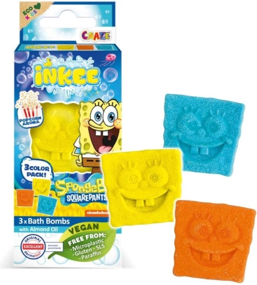 Mini pakiranje šumećih bombi za kupanje SPONGEBOB – 3×15 g