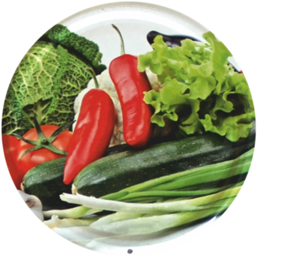 Poklopci za konzerviranje 82 mm s motivom povrća Chomik