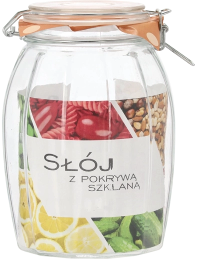 Staklena posuda 0,8 l s mehaničkim zatvaračem i staklenim poklopcem
