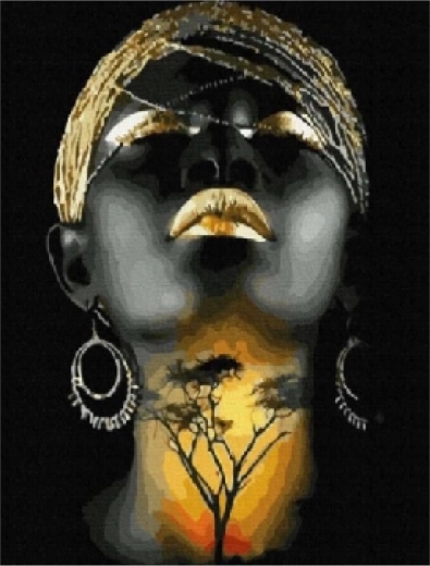 Dijamantno slikanje Afrička žena 30 × 40 cm