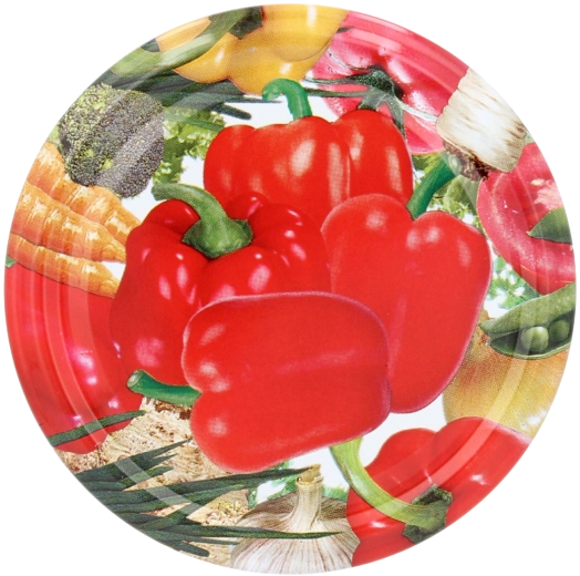 Metalni poklopci za zimnicu 82 mm s motivom paprike, 10 kom