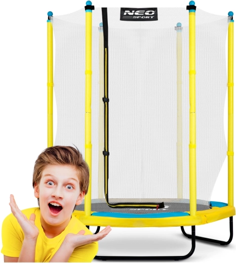 Vrtni dječji trampolin 140 cm s unutarnjom mrežom NEO-SPORT