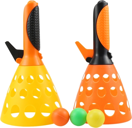 Launcher balls in a net for outdoor play