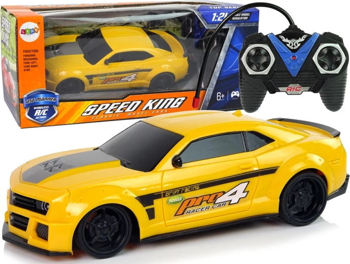 Sportski automobil na daljinsko upravljanje 1:24 Racing Yellow Tinted Windows