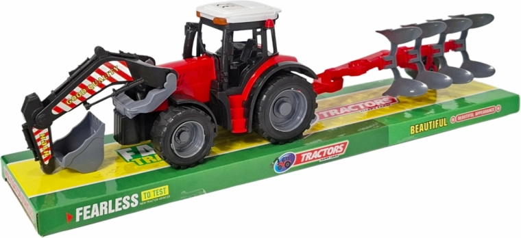 Traktor s plugom i prednjim utovarivačem – igračka za djecu od 3 godine