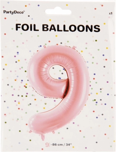 Folični balon broj 9 ružičasti 86 cm