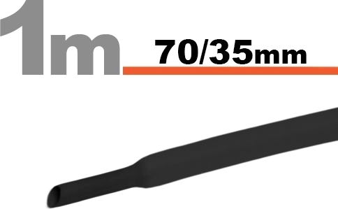 Black heat-shrink tubing 70/35 mm