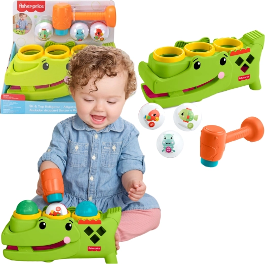 Fisher-Price aktivna igra čekićanja Krokodil s lopticama