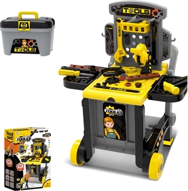 Dječja radionica s alatom s ormarićem i kolicima