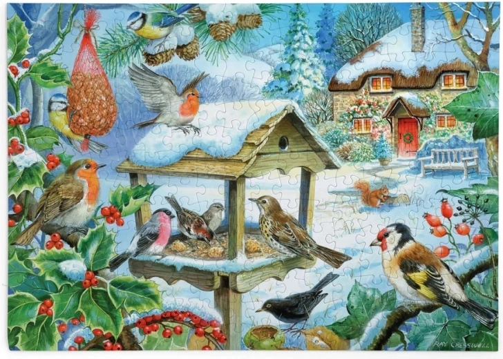 House of Puzzles Puzzle Birds at the Bird Feeder, 250 Large Pieces