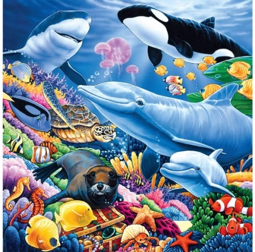 Diamond embroidery (diamond painting) Underwater World 30 × 30 cm